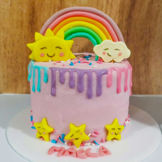 Torta arcoíris drip